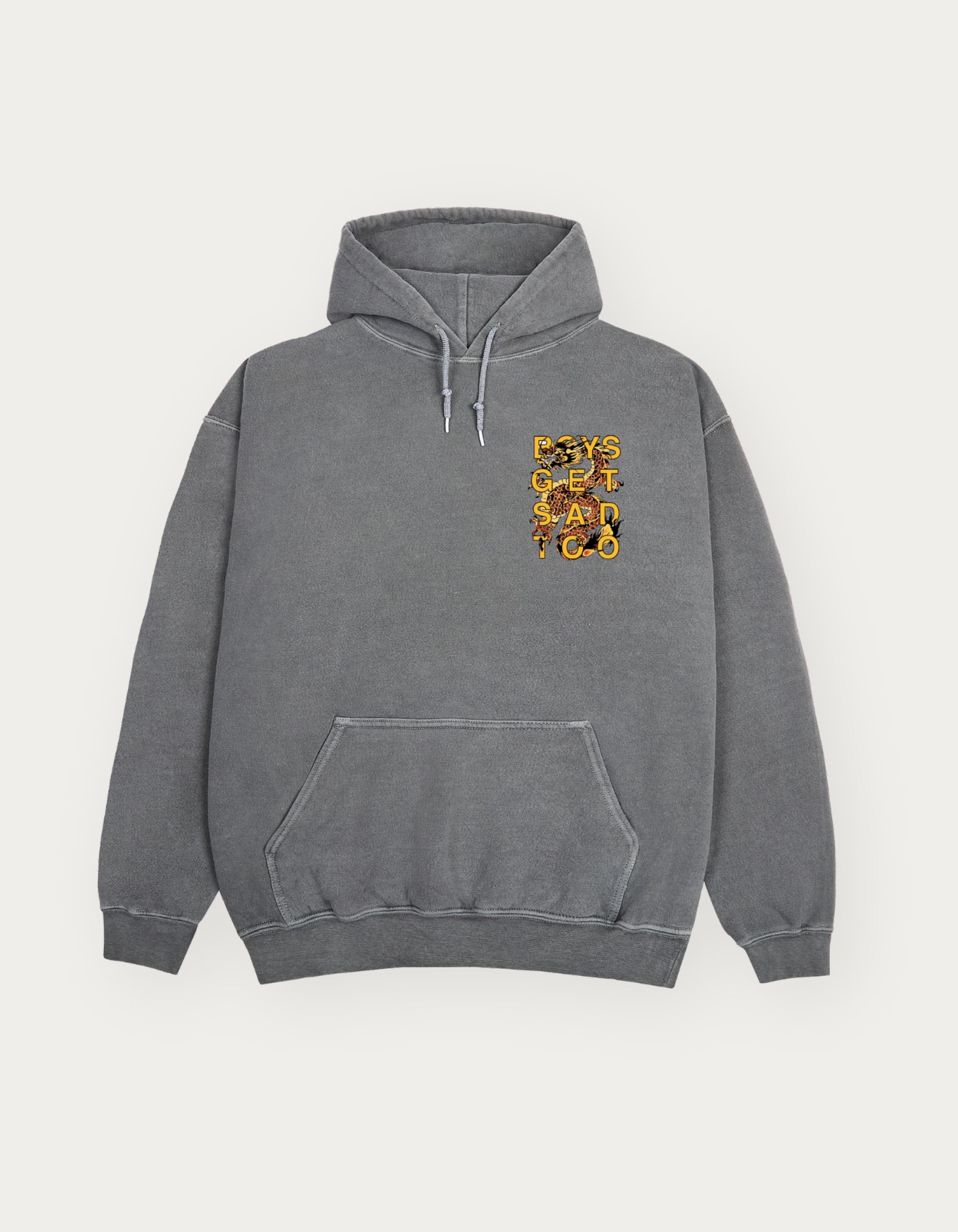 トップス Loncino hoodie gray S MIKADO sad kid yaz DRAGON HOODY OVER DYED VINTAGE GREY – Boys Get Sad Too