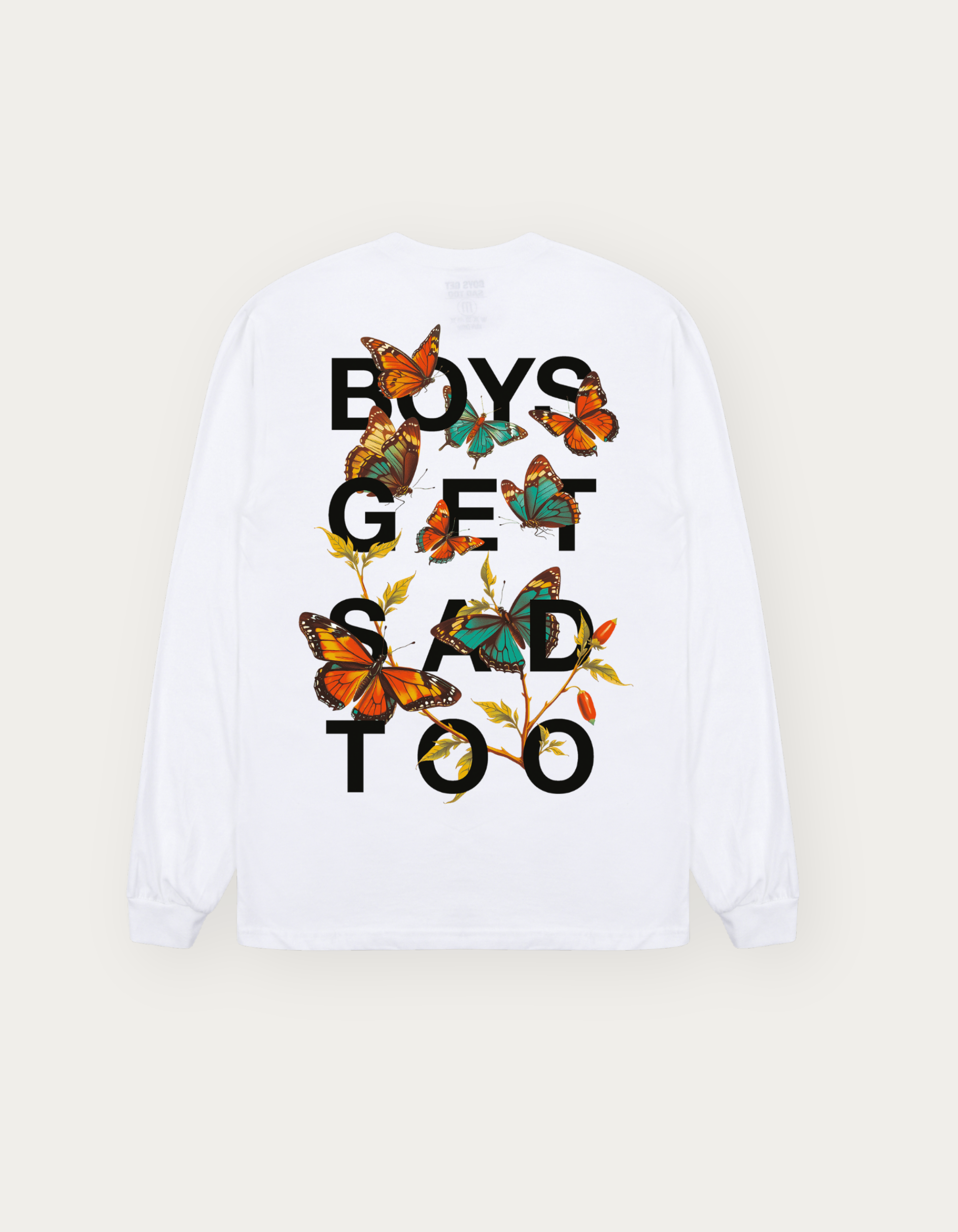 BUTTERFLIES LONG SLEEVE TEE WHITE