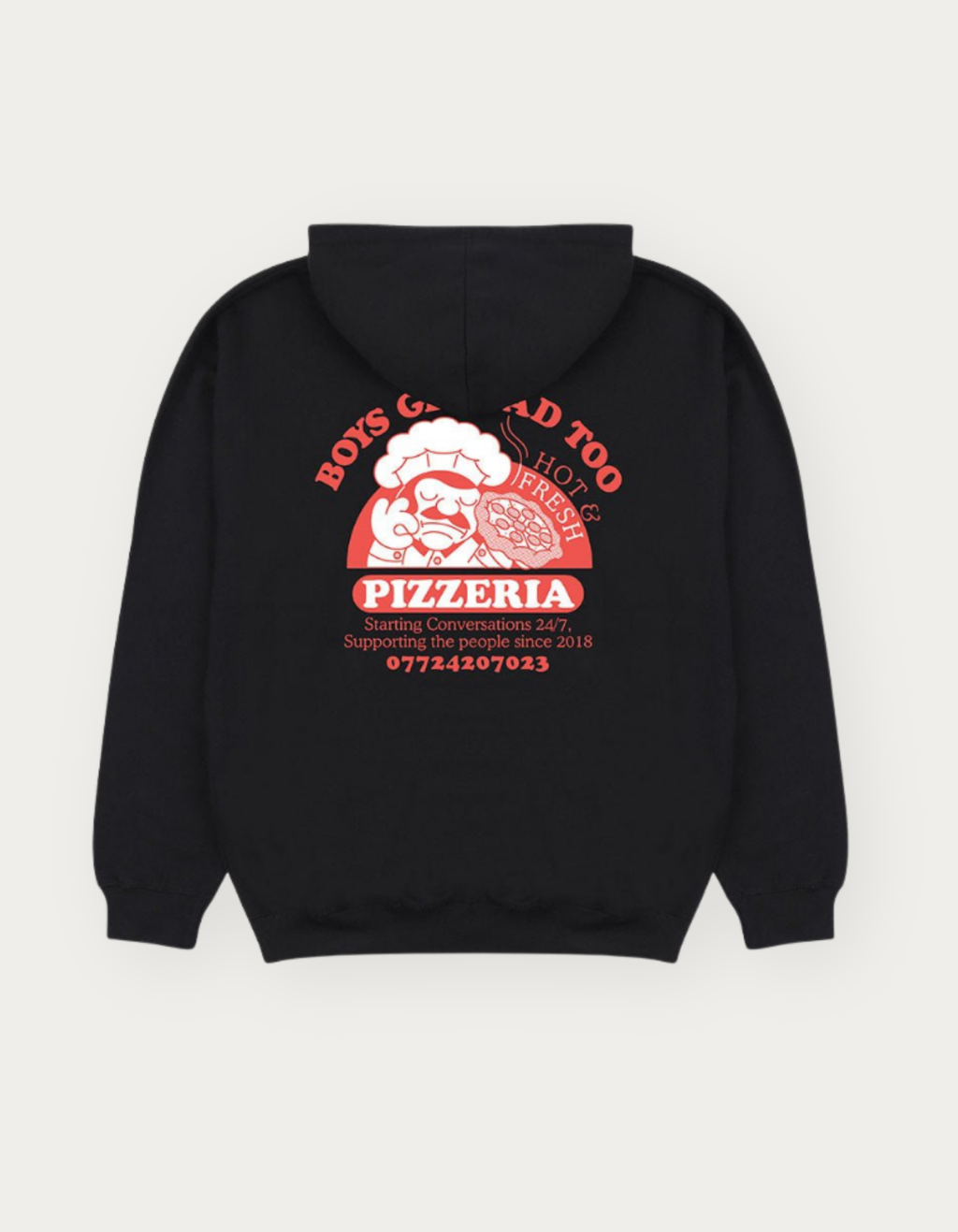 PIZZA HOODY BLACK – Boys Get Sad Too