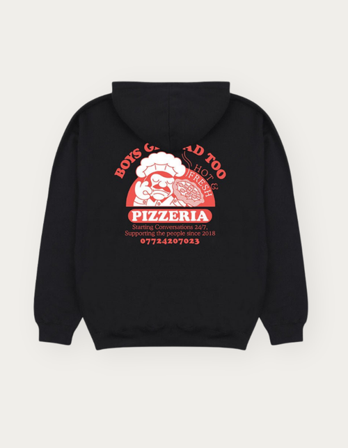 PIZZA HOODY BLACK – Boys Get Sad Too