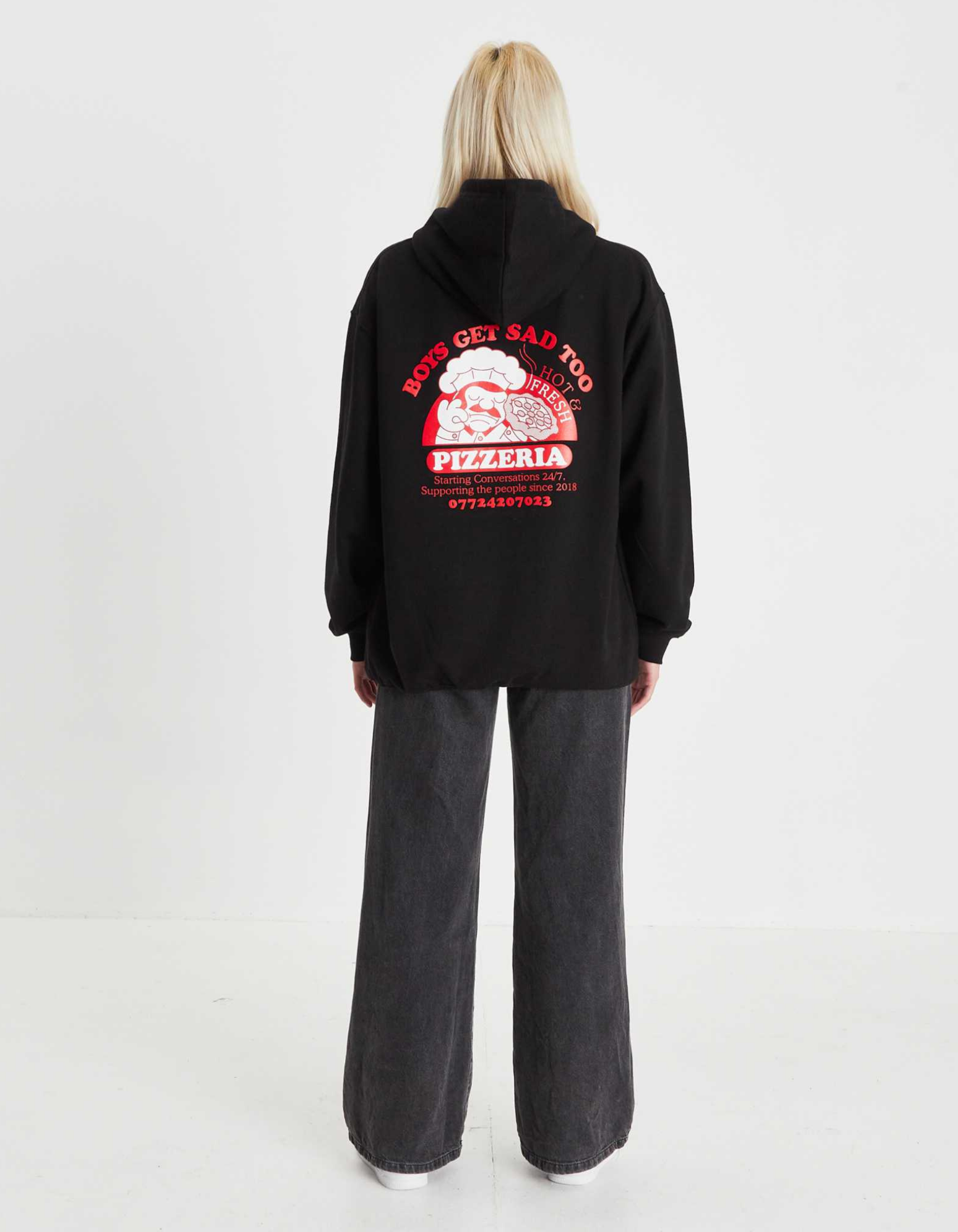 PIZZA HOODY BLACK – Boys Get Sad Too PIZZA HOODY BLACK – Boys Get Sad Too