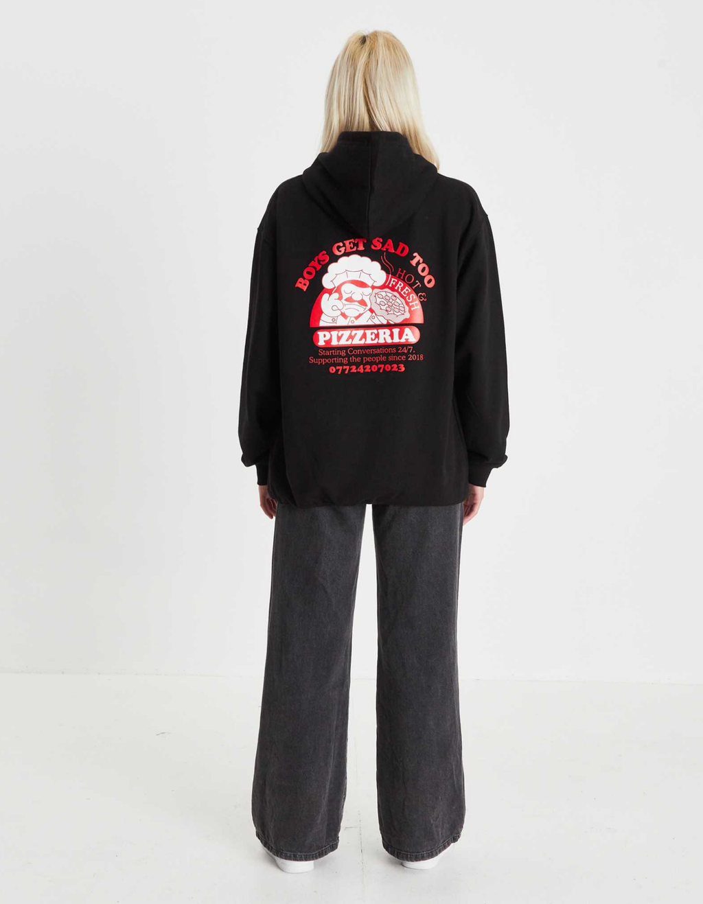 PIZZA HOODY BLACK