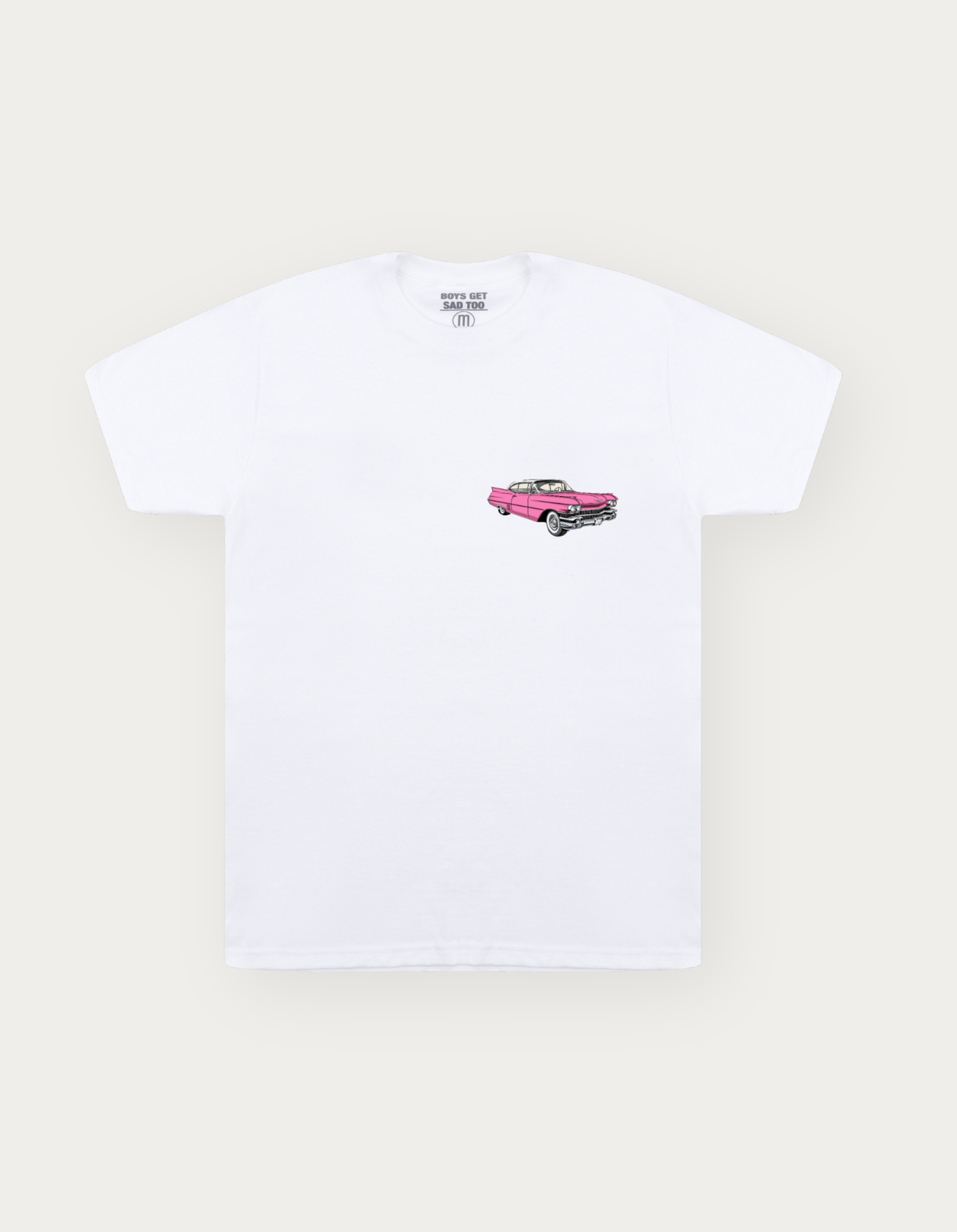PINK CAR TEE WHITE