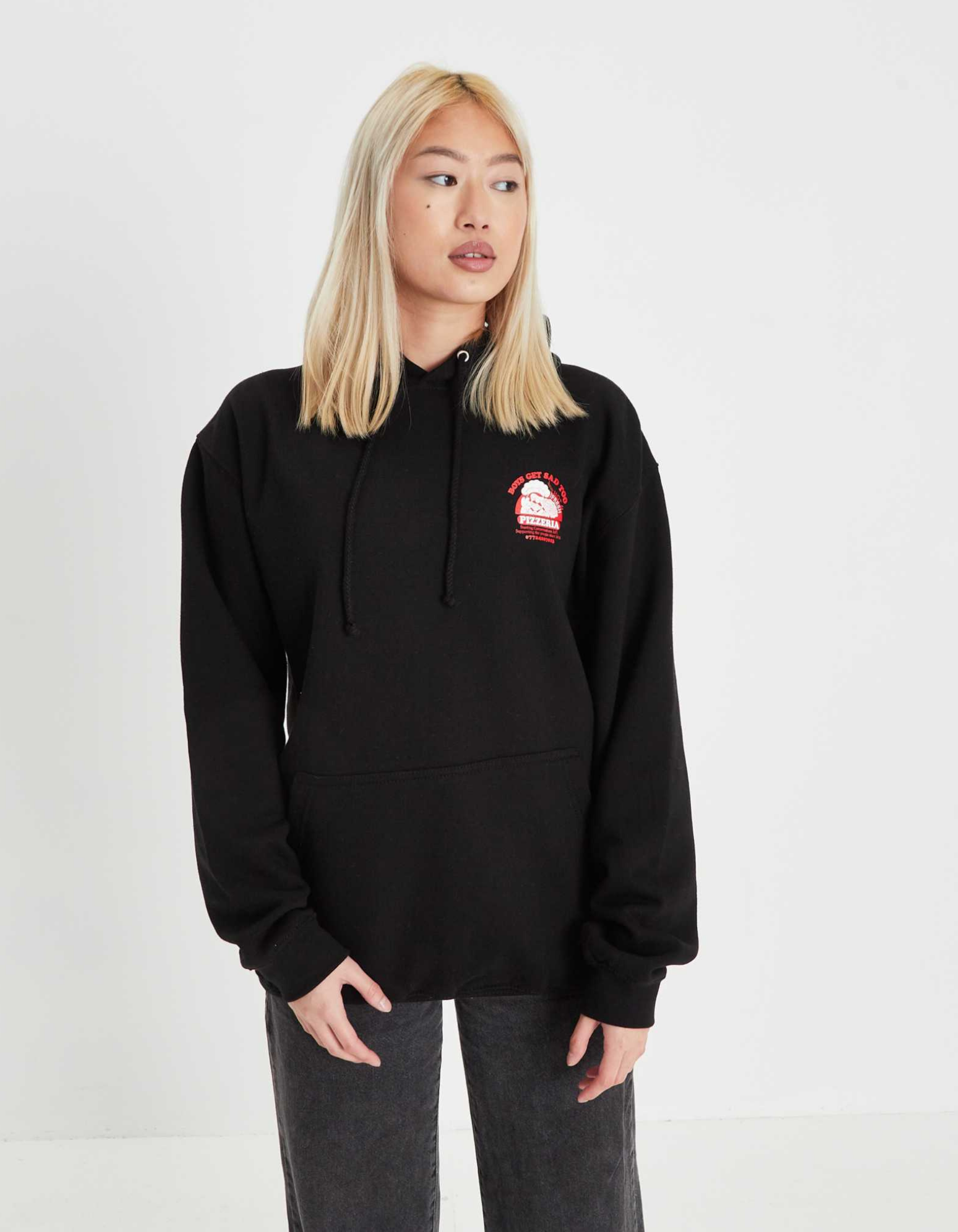 PIZZA HOODY BLACK – Boys Get Sad Too PIZZA HOODY BLACK – Boys Get Sad Too