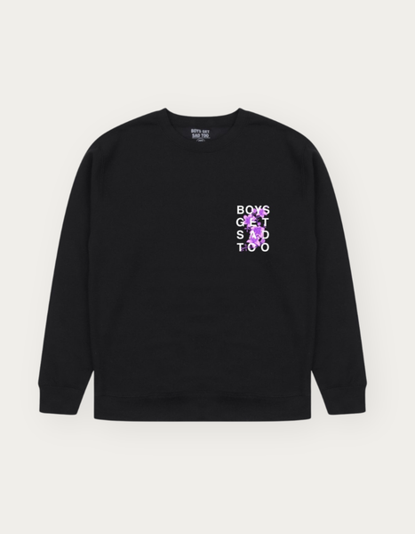 FLOWER CREWNECK BLACK – Boys Get Sad Too