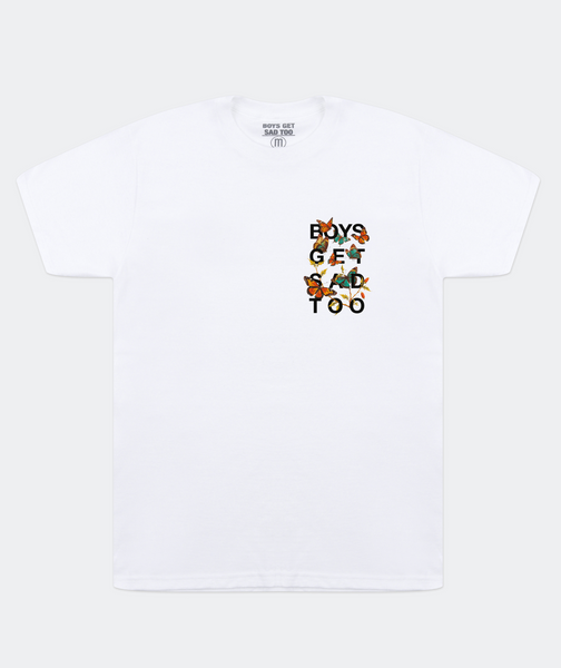 BUTTERFLIES TEE WHITE – Boys Get Sad Too - Main Image