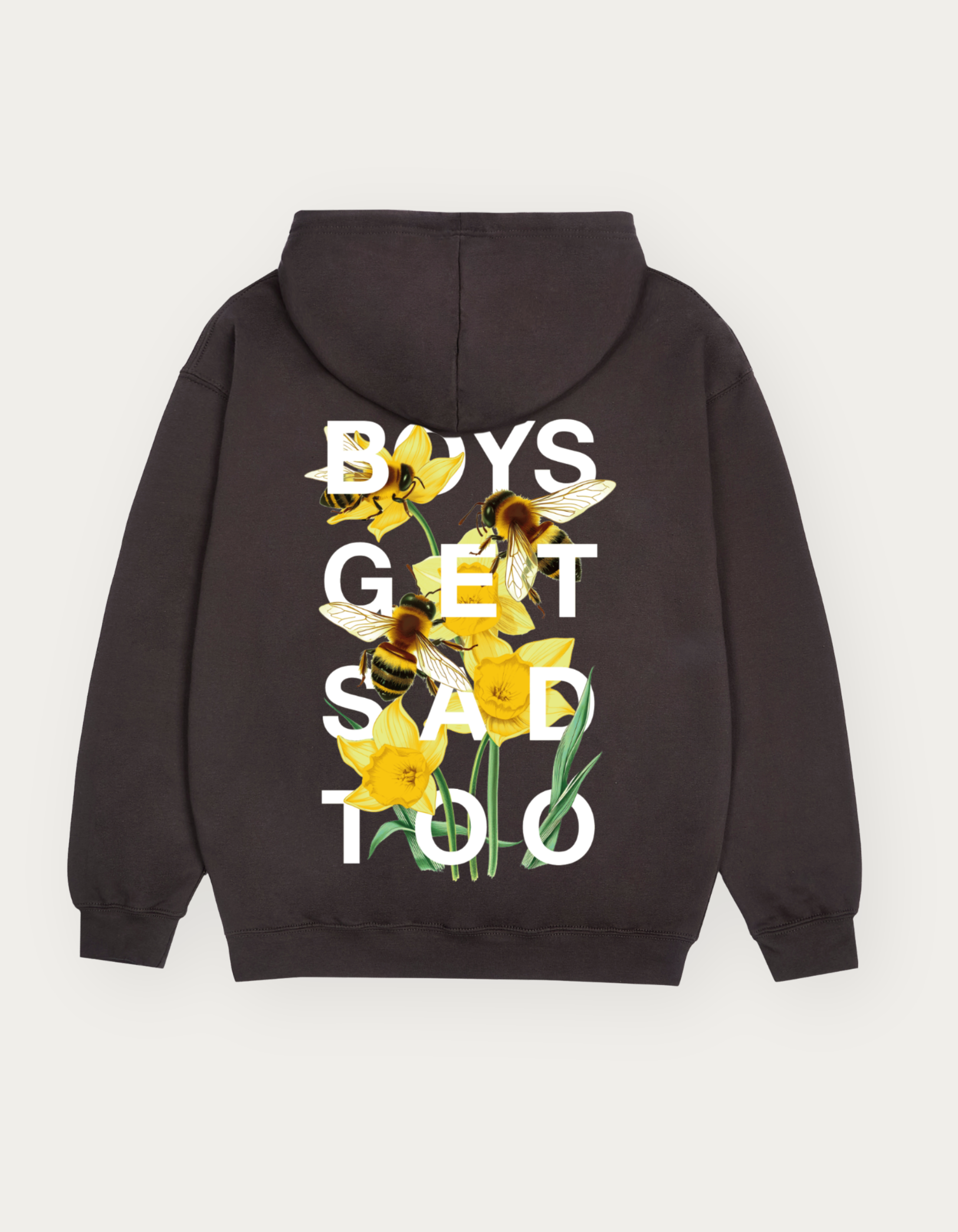 BEES & DAFFODIL HOODY DARK GREY