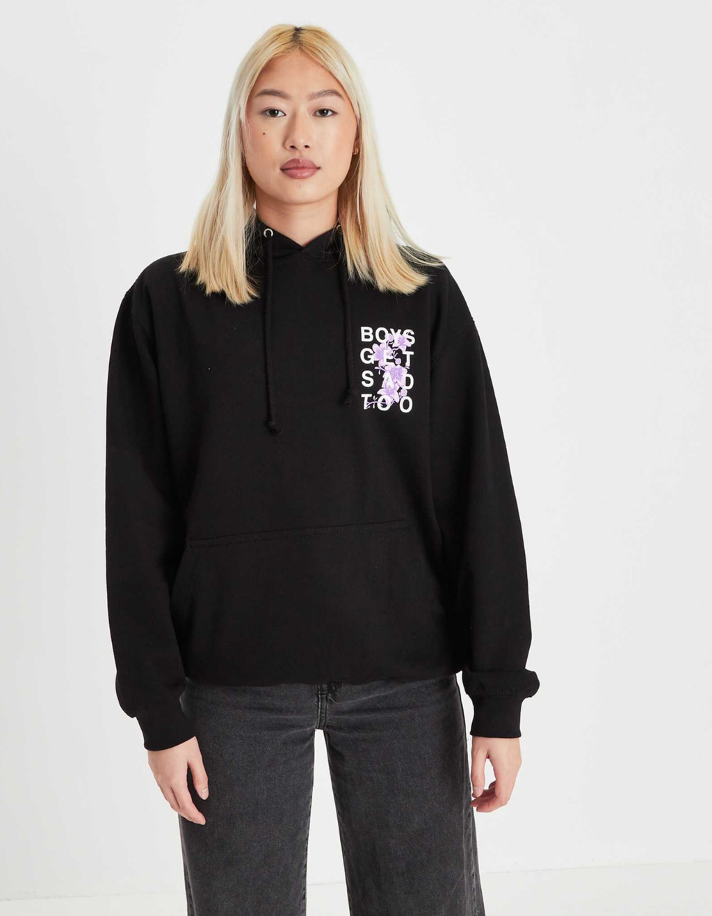 FLOWER HOODY BLACK