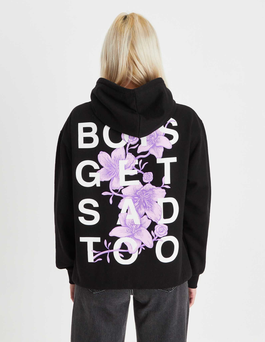 FLOWER HOODY BLACK – Boys Get Sad Too