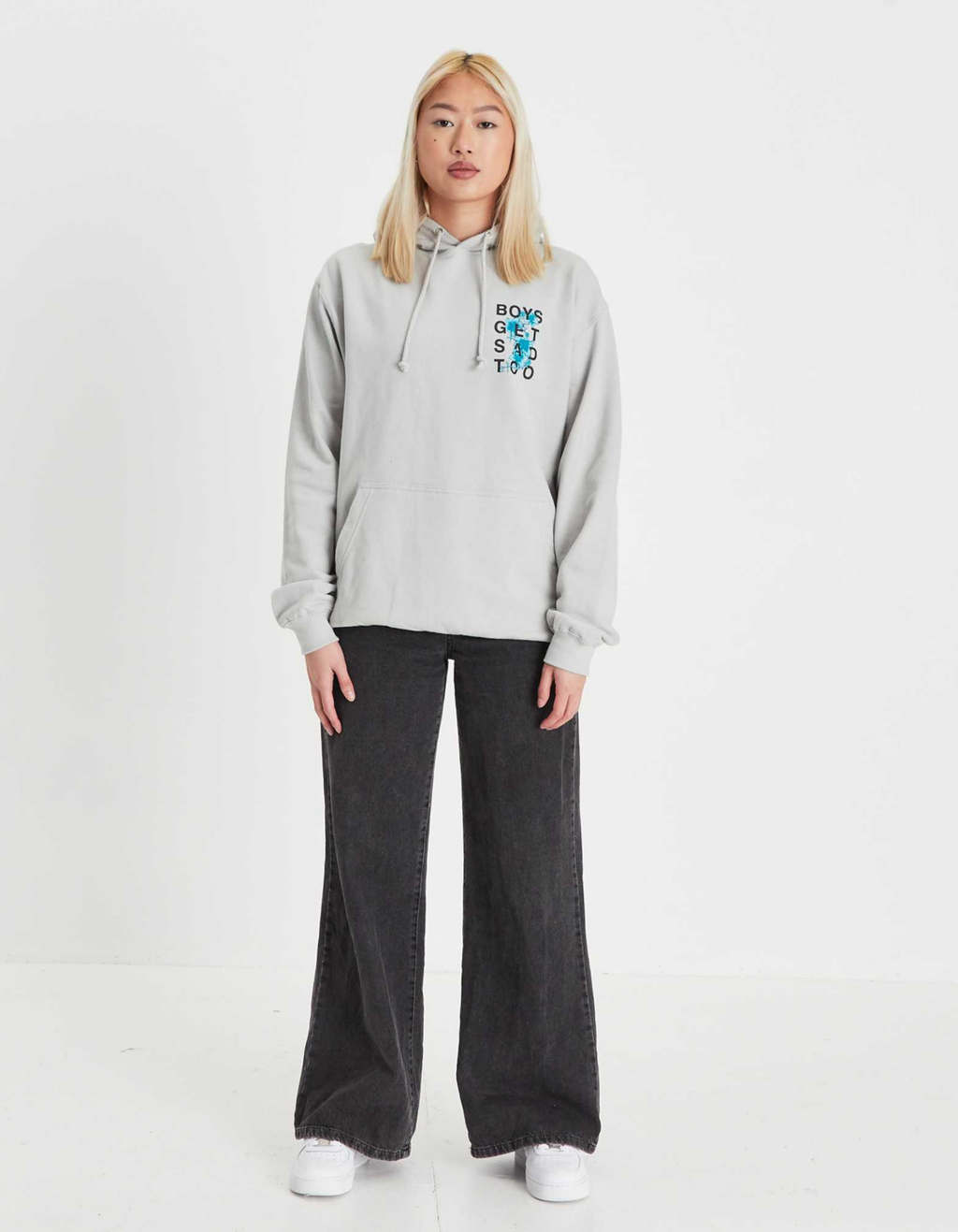 FLOWER HOODY GREY