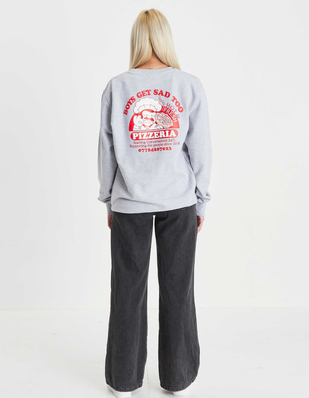 PIZZA CREWNECK GREY