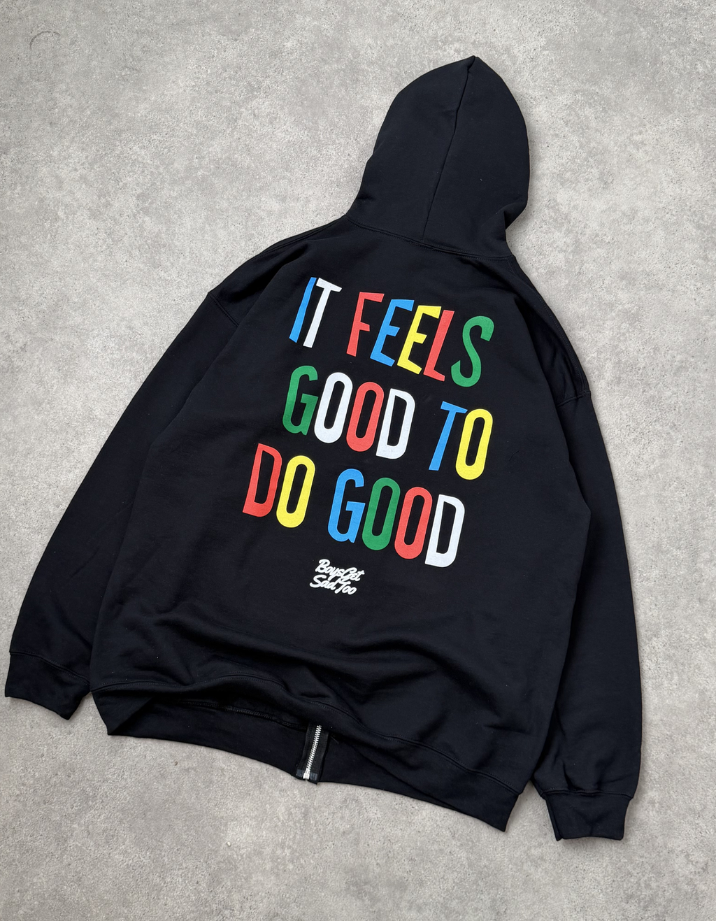 FEELS GOOD ZIP HOODY BLACK
