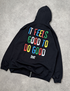 FEELS GOOD ZIP HOODY BLACK