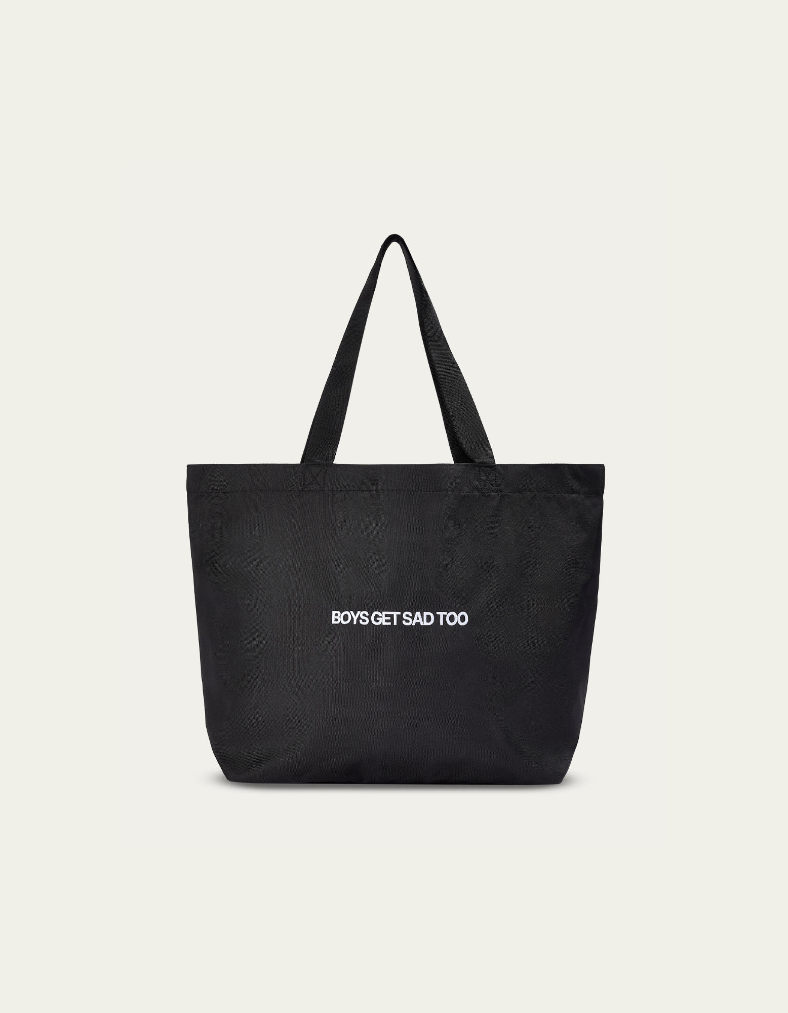 BLOCK LOGO BLACK CARRYALL TOTE BAG