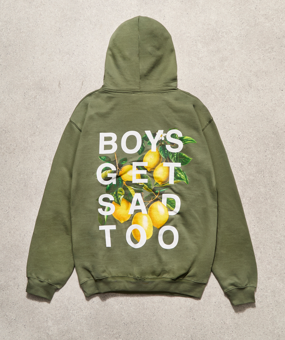 LEMON HOODY MOSS GREEN – Boys Get Sad Too