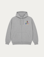 POOL TABLE ZIP HOODY GREY