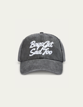 SCRIPT VINTAGE BLACK 6-PANEL CAP