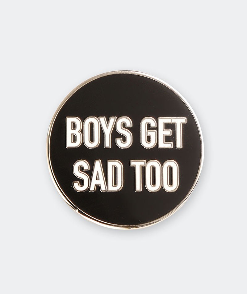 BLACK ENAMEL BADGE - Boys Get Sad Too
