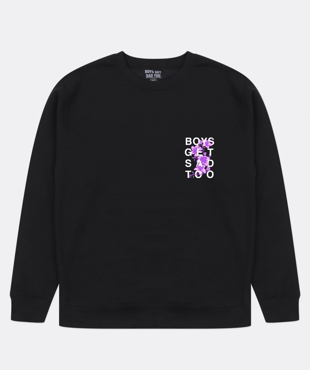 FLOWER CREWNECK BLACK – Boys Get Sad Too